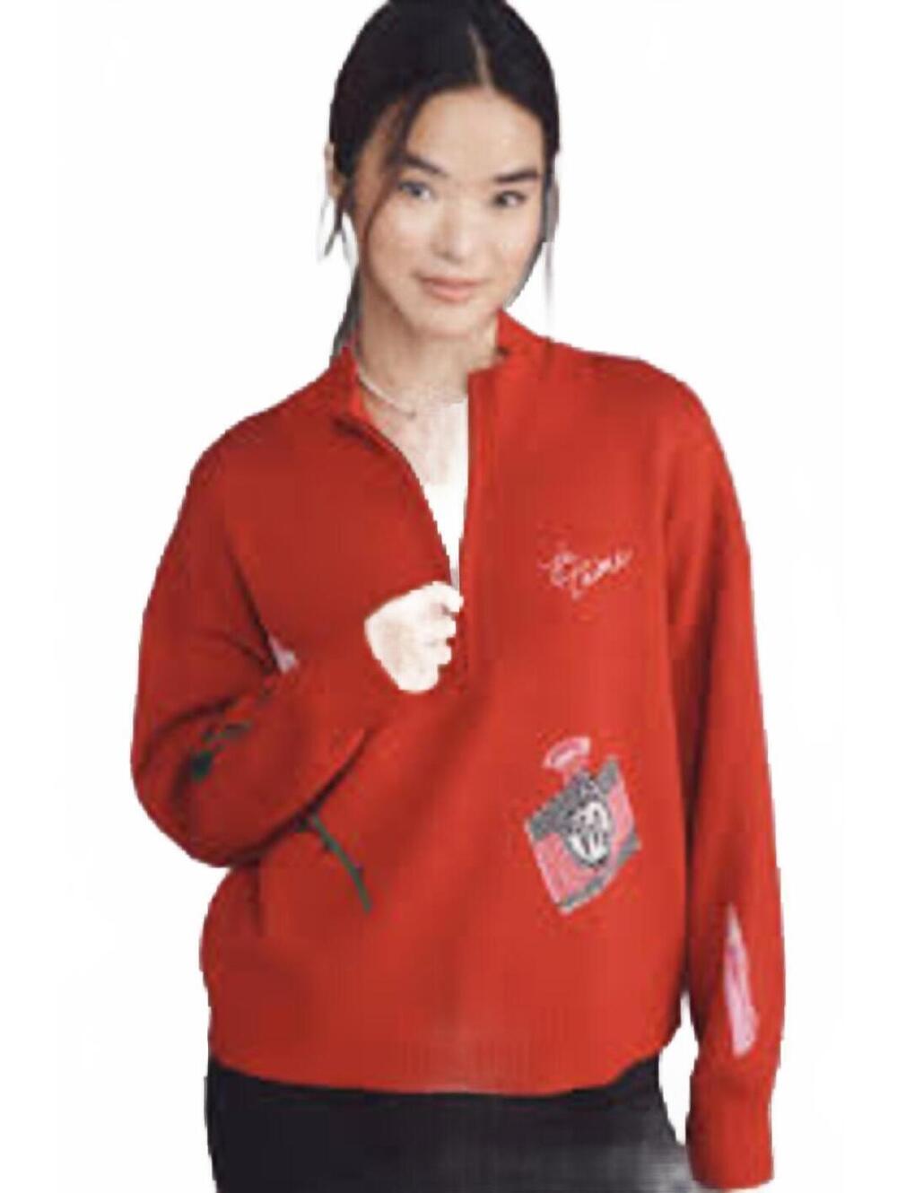 $115 NEW Anthropologie Maeve The Montana Mock Neck Half Zip Sweater Sz  S #1276
